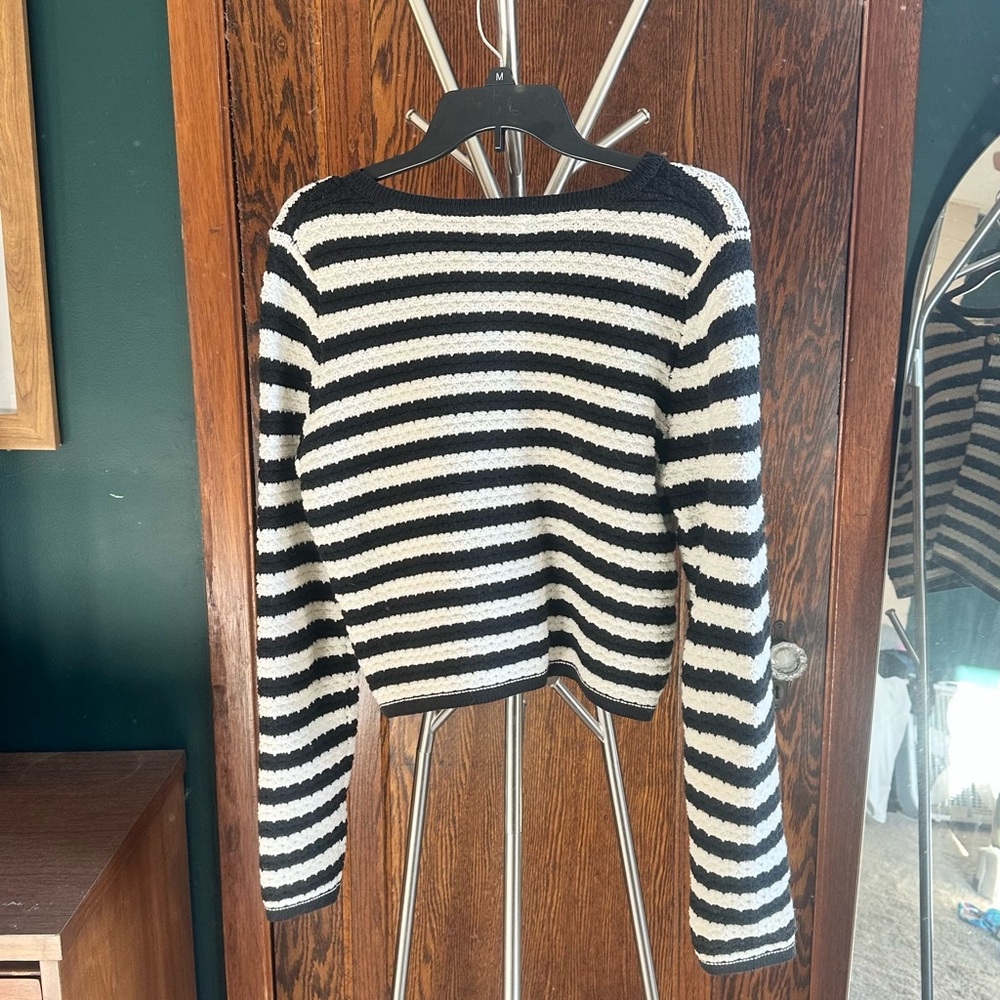 Lush Button Down Striped Structured Sweater Size … - image 2